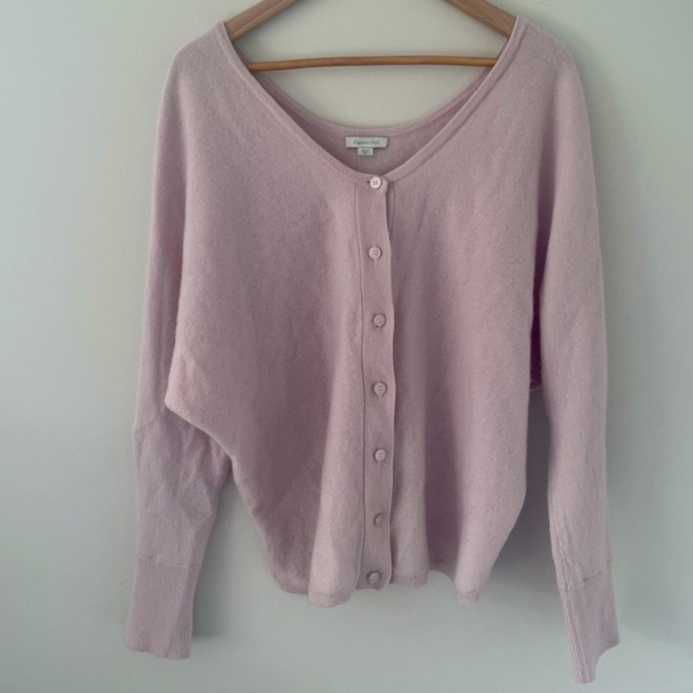 GARDEN HILL 100% CASHMERE V NECK CARDIGAN SZ S